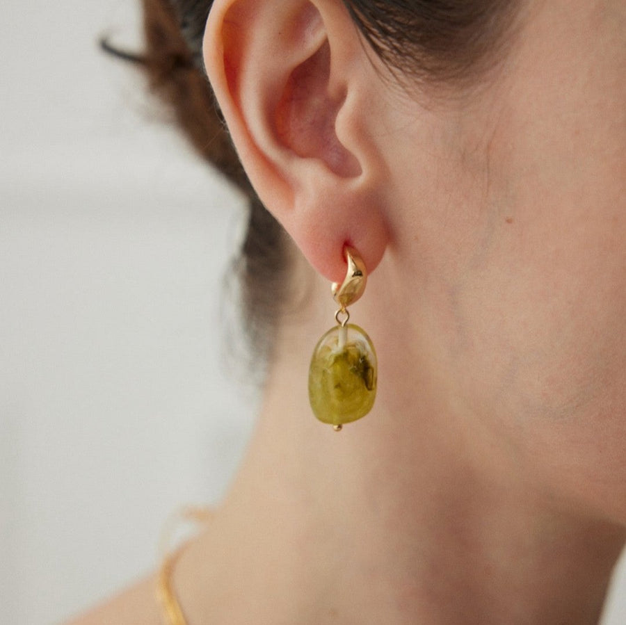 Yellow Stone Earring