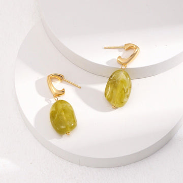 Yellow Stone Earring