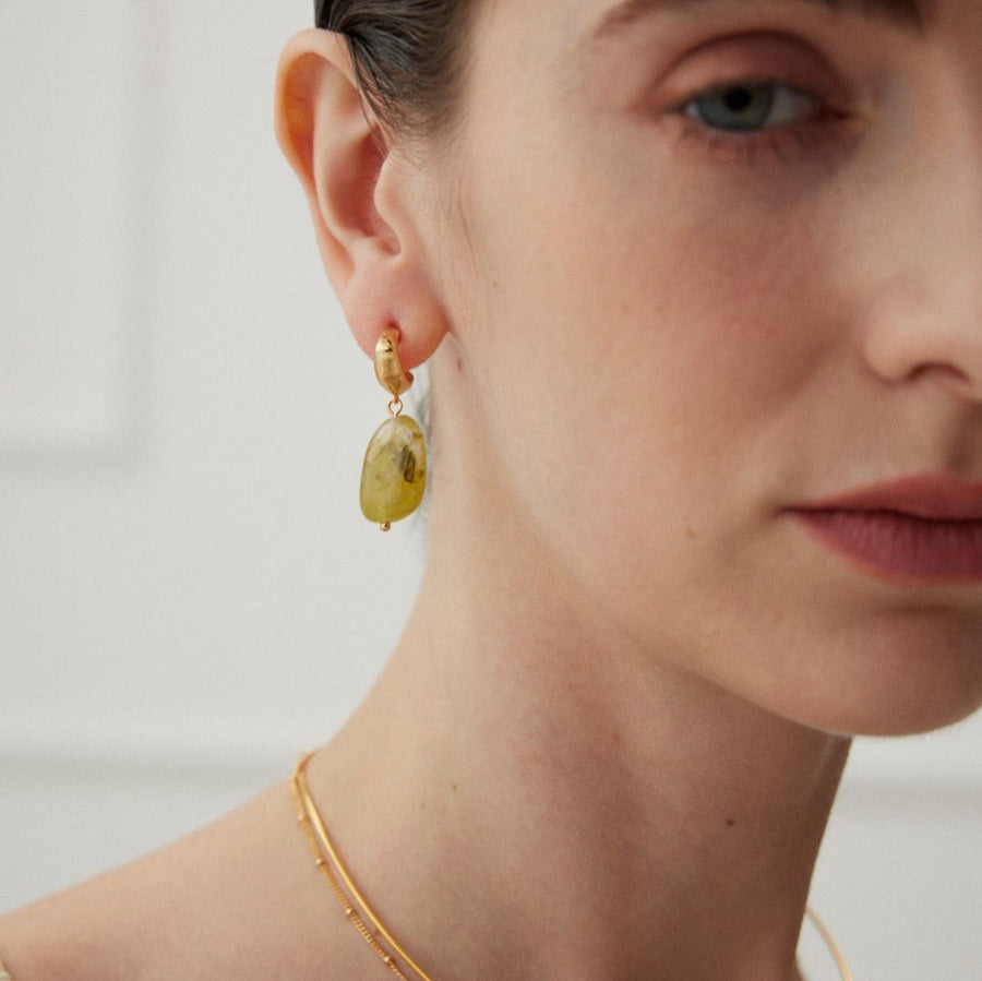 Yellow Stone Earring