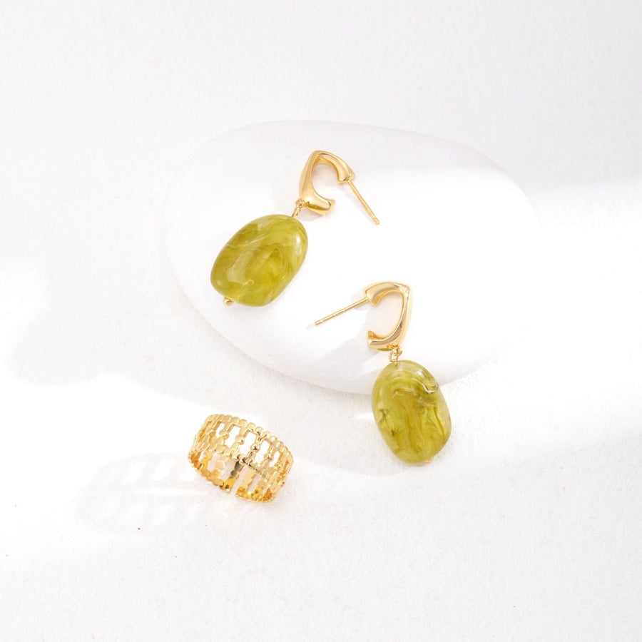 Yellow Stone Earring