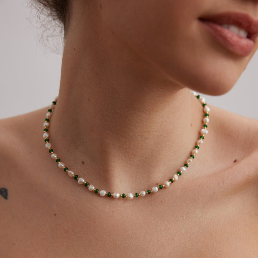 Emerald Pearl Necklace