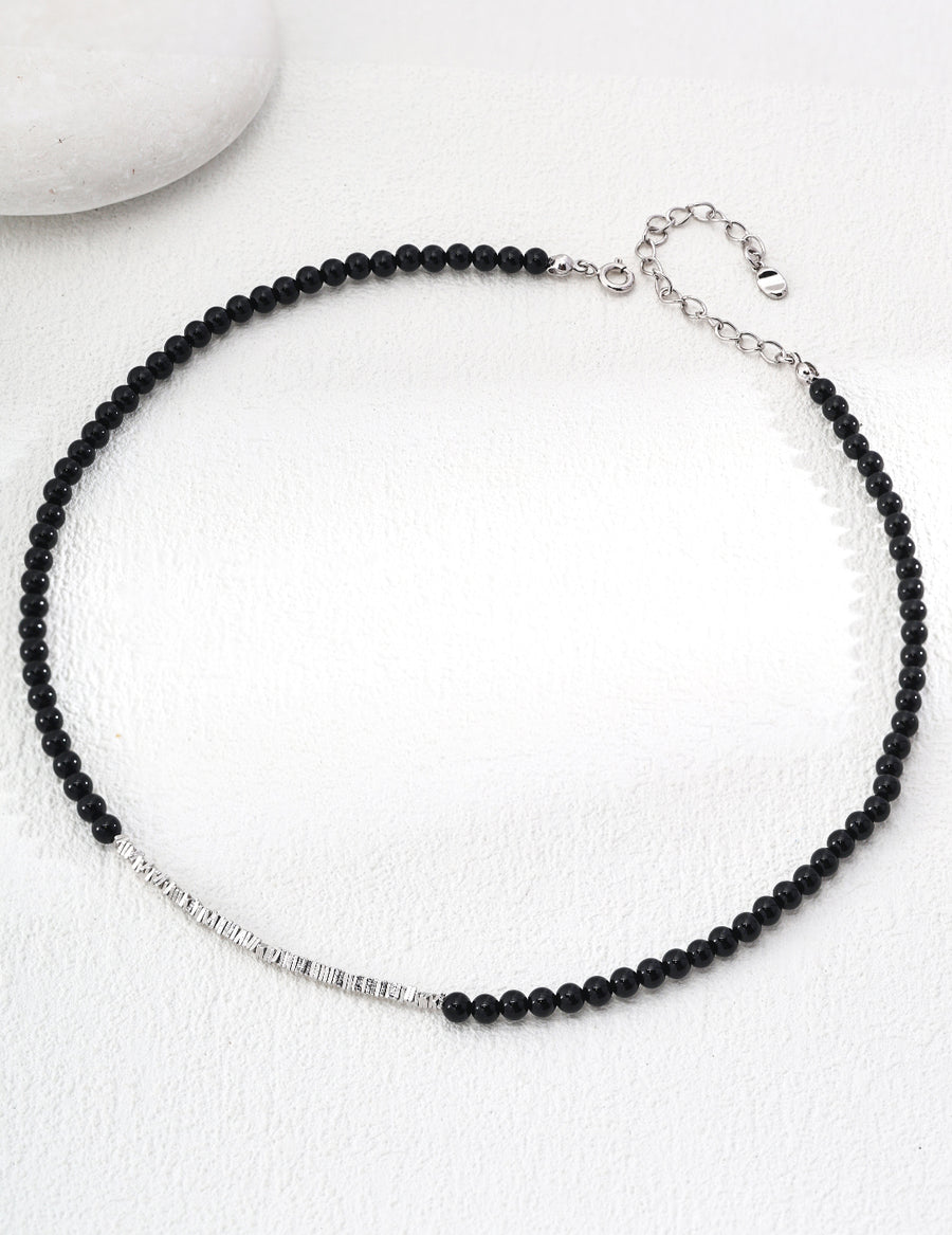 Black Agate Pearl Necklace